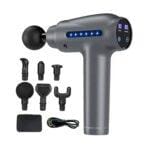 Mini High-Frequency Percussion Massage Gun – 30 Speed, 6 Heads