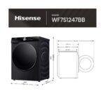 Hisense 12kg Front Load Smart AI Washing Machine – Series 7 (WF7S1247BB) – Black