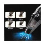HUANZHAN 4-in-1 Car Vacuum Cleaner with Tire Inflator, Pressure Gauge, and Floodlight – DC 12V, 106W