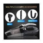 HUANZHAN 4-in-1 Car Vacuum Cleaner with Tire Inflator, Pressure Gauge, and Floodlight – DC 12V, 106W