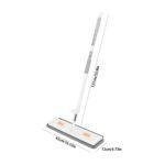 42CM Hand-free Mop, Large Flat Mop with 360° Rotation, Stainless Steel Handle