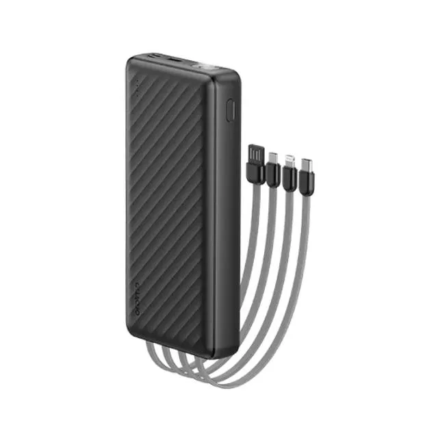 Oraimo 20000mah Traveler Link 20 Power Bank | 12W Fast Charging | 4 Built-in Cables | LED Torch OPB-5201
