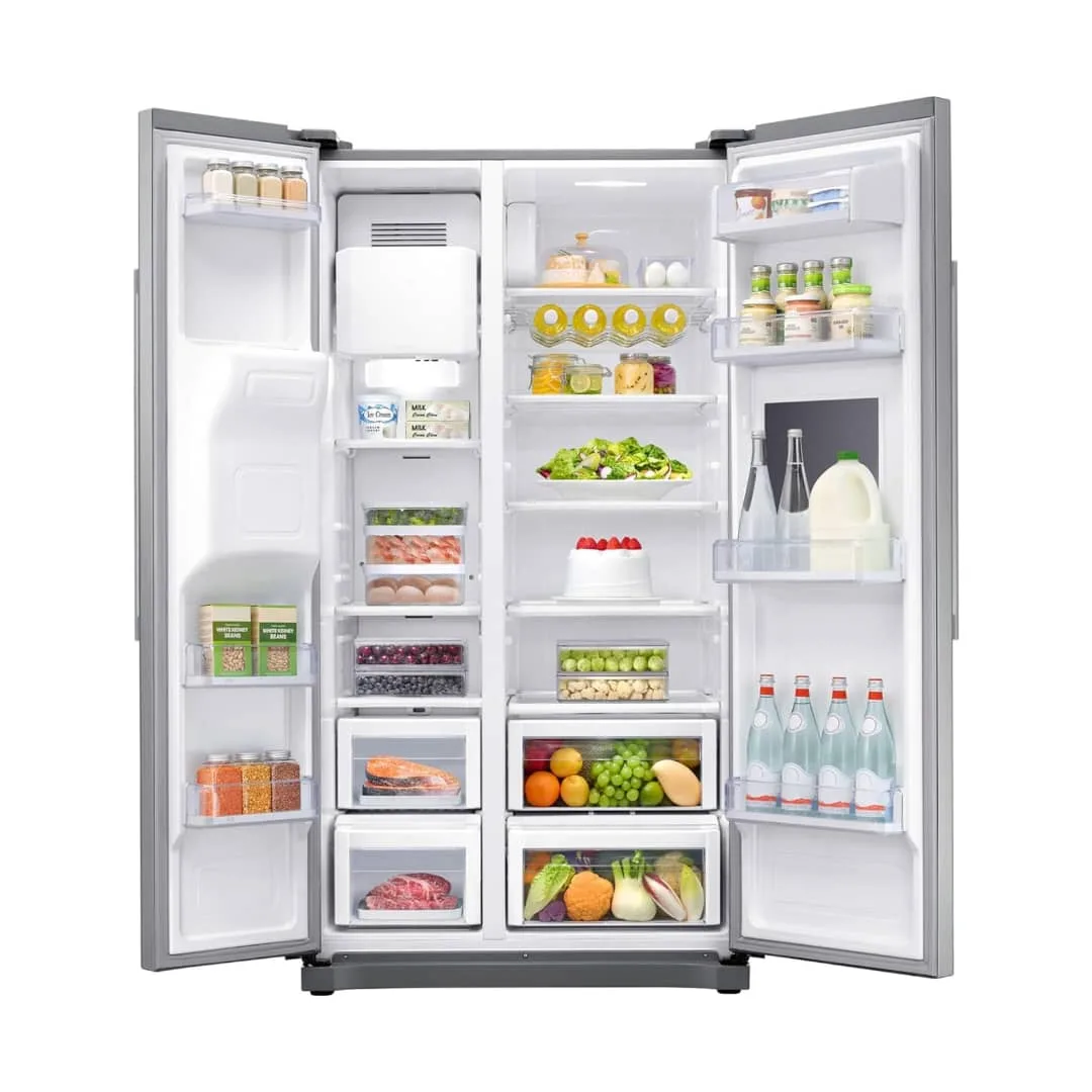 Samsung 720L / 501L Net Side-by-Side Refrigerator with Water & Ice Dispenser – Silver, RS50N3913SA
