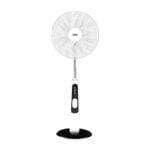 Solstar 18” Rechargeable Stand Fan with Remote, USB Port, and LED Light RFS3008UWHSS