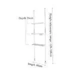 Adjustable 3-Tier Carbon Steel Over-the-Toilet Storage Rack
