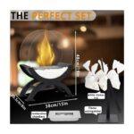 Round Glass Bioethanol Tabletop Fireplace – 19" Portable Ventless Fire Bowl