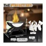 Round Glass Bioethanol Tabletop Fireplace – 19" Portable Ventless Fire Bowl