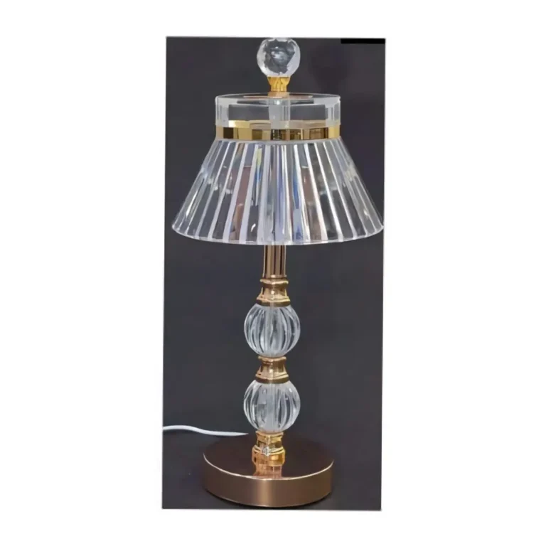 Crystal Portable Luxury LED Table Lamp – Elegant Modern Bedside Lamp with Glass Shade