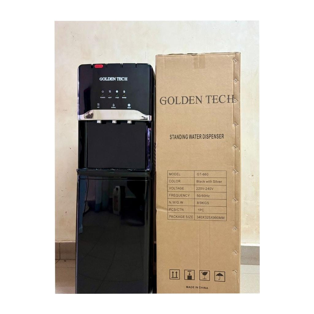 Golden bottom GOLDEN TECH GT-660 Bottom Load Standing Water Dispenser – Compressor Cooling, Black with Silver