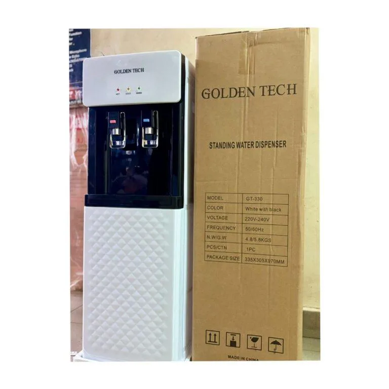 Golden Tech GT-330 Standing Water Dispenser – 2 Taps, Hot & Warm, No Compressor