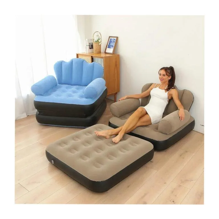 Multifunctional Inflatable Sofa Bed – Foldable Air Mattress with Backrest With Air Pump