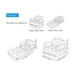 Multifunctional Inflatable Sofa Bed – Foldable Air Mattress with Backrest With Air Pump