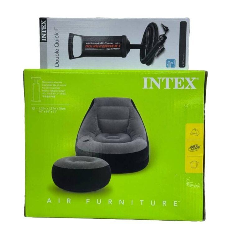 Intex® Inflatable Chair with Footrest & Air Pump – Portable Air Lounge Seat for Indoor & Outdoor Comfort 68612
