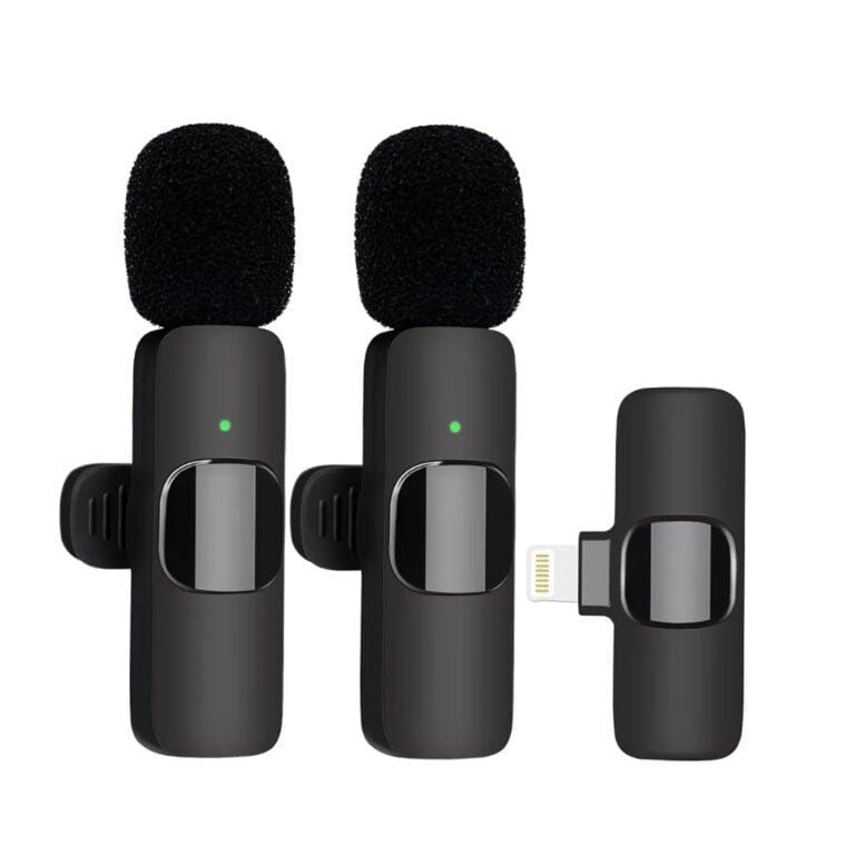 K9 Dual Wireless Lavalier Microphone for iPhone & Android – Plug & Play Mic with Noise Reduction