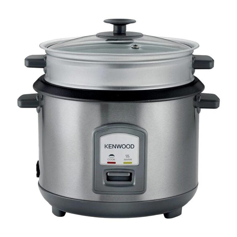 Kenwood 2-in-1 Rice Cooker & Steamer 2.8L – RCM71.000SS Silver | 1000W Non-Stick with Detachable Cord