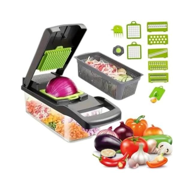 Kitchen Ideas 16 in 1 Food Vegetable Slicer, Dicer, Chopper & Grater Set