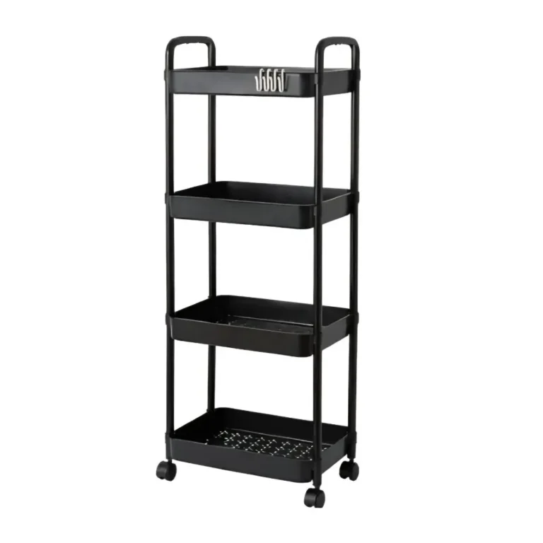 4-Tier Kitchen Storage Rack Rolling Utility Cart with Wheels and Handle