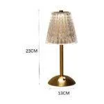 Crystal LED Battery Table Lamp – Touch Dimmable, Wireless, Rechargeable, 3 Light Modes – Elegant Bedside Lamp