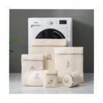 6-Piece Embroidered Fine Mesh Laundry Bag Set – Durable, Reusable & Stylish