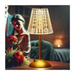 Crystal LED Battery Table Lamp – Touch Dimmable, Wireless, Rechargeable, 3 Light Modes – Elegant Bedside Lamp