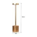 Wireless Rechargeable LED Table Lamp – Touch Control with 3-Color Step-less Dimming – Brushed Gold Finish
