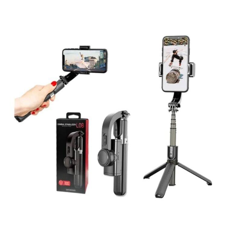 Gimbal Stabilizer L08 – 3-in-1 Smartphone Gimbal, Selfie Stick & Tripod with Bluetooth Remote and 360° Rotation