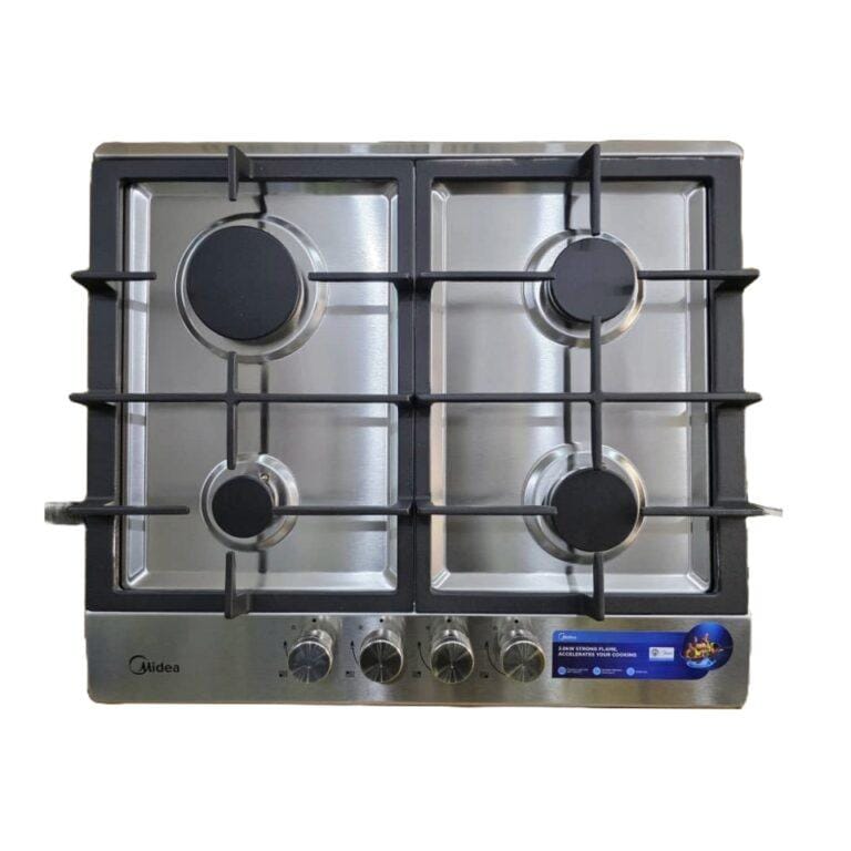 Midea 4-Burner Built-in Gas Hob with Wok Burner, Cast Iron Supports & Flame Safety – LPG Convertible