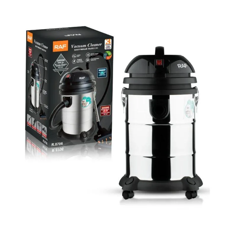 RAF 30L Vacuum Cleaner R.8706 – Powerful 3000W Wet & Dry Vacuum with Metal Bucket