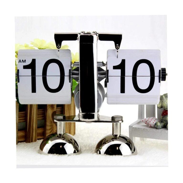 Retro Flip Desk Clock – Vintage Mechanical Flip Down Clock, Steampunk Design, Battery Powered