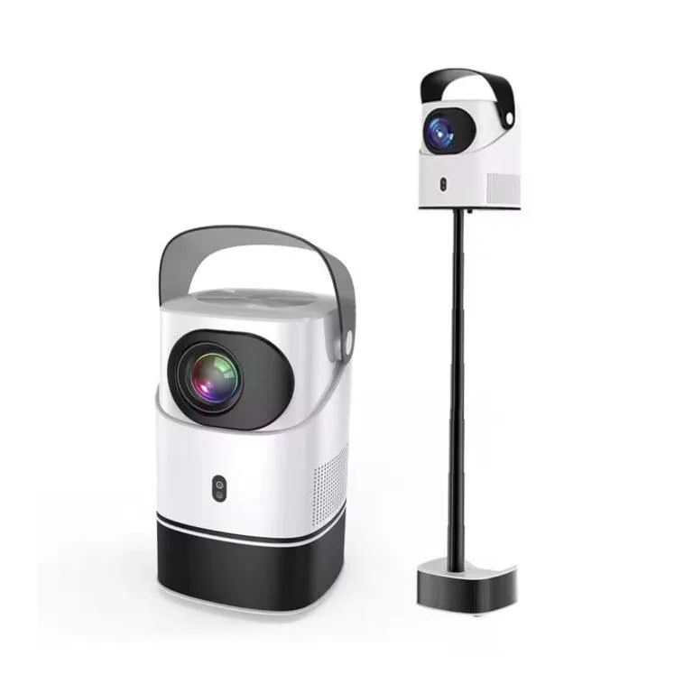 Portable Smart Projector – Native 1080P, Supports 4K, Built-in Stand, Handheld Bracket, 400 ANSI Lumens, WiFi & Bluetooth, Android