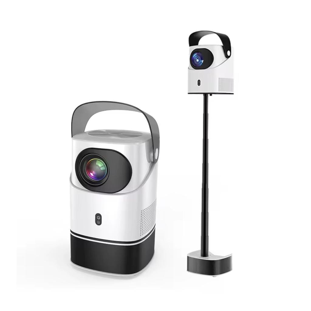 Smart projector1 Portable Smart Projector – Native 1080P, Supports 4K, Built-in Stand, Handheld Bracket, 400 ANSI Lumens, WiFi & Bluetooth, Android