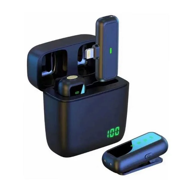 Bolice BO-405 Dual Wireless Lavalier Microphone – Lightning Compatible Clip-On Mic