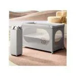 Double-Layer Deluxe Portable Nursery Bed – Baby Crib, Bassinet & Cradle with 360° Wheels, Baby Cot