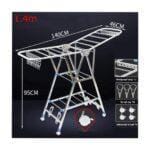 Foldable 3-Tier Indoor Clothes Drying Rack with Wheels – Adjustable Height, Large Capacity, 140cm – Durable & Stable Laundry Airer