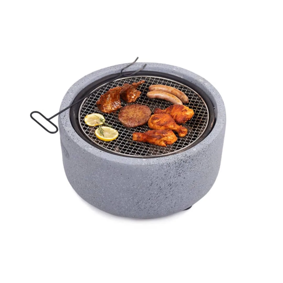 2-in-1 Fire Pit Charcoal Barbecue – Smoky Grilling & Outdoor Heating Combo
