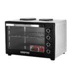 Geepas G04452N 60L Electric Oven  with Rotisserie, Convection & Dual Hot Plates – 2000W