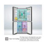 Hisense 610L 4-Door Side-by-Side Refrigerator – RQ610N4AB1 – Frost Free, Black Glass Finish