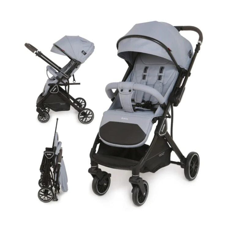 Kidilo K919 Lightweight & Foldable Baby Stroller – Travel-Friendly, Compact Design (Light Grey)