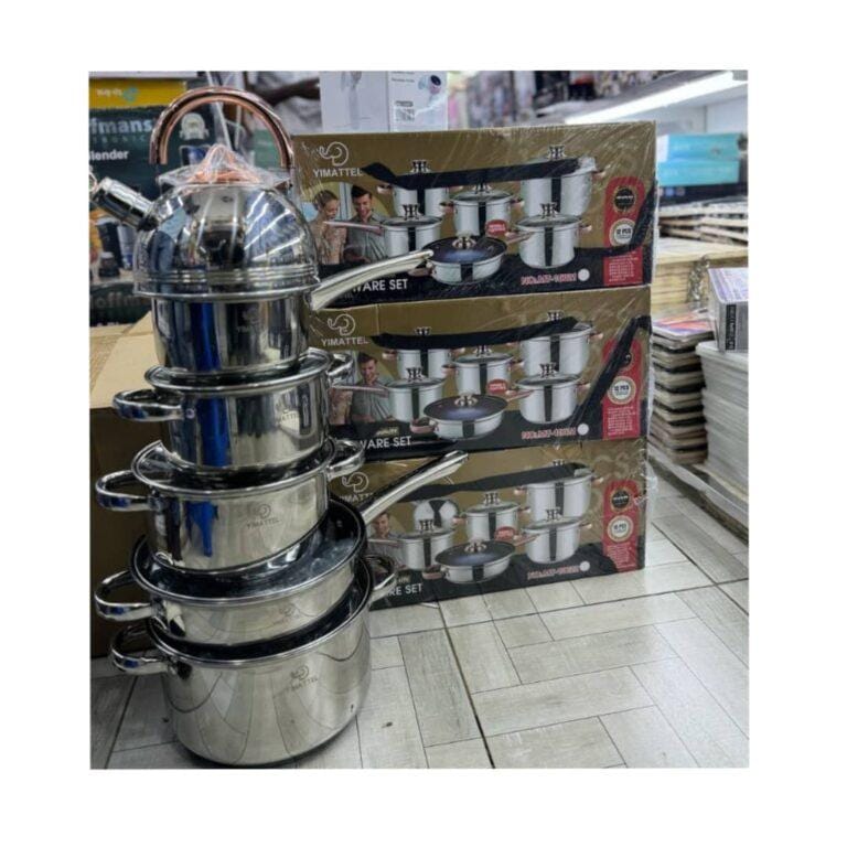Yimattel 12-Piece Stainless Steel Cookware Set with 3.0L Kettle MT-10021
