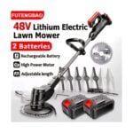 Rechargeable Cordless Lithium Electric Brush Cutter – 2 Batteries | Adjustable Handle | Grass Cutter & Trimmer