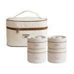5pcs Insulated Stainless Steel Lunch Box Set – 4 Stackable Containers with Thermal Bag – Leakproof & Portable Lunch Jar