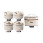 5pcs Insulated Stainless Steel Lunch Box Set – 4 Stackable Containers with Thermal Bag – Leakproof & Portable Lunch Jar