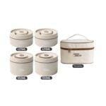 Insulated Stainless Steel Lunch Box Set – 4 Stackable Containers with Thermal Bag – Leakproof & Portable Lunch Jar