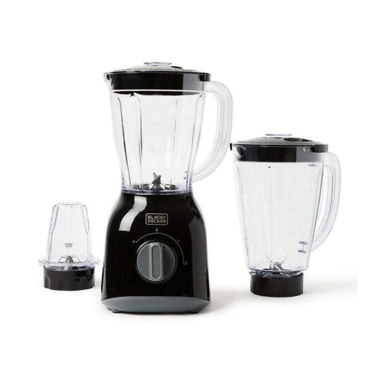 Black & Decker BX365J-B5 Blender with Grinder Mill – 400W, 1.5L & 1L Jars, 2 Speeds + Pulse, Twist-to-Lock, Black