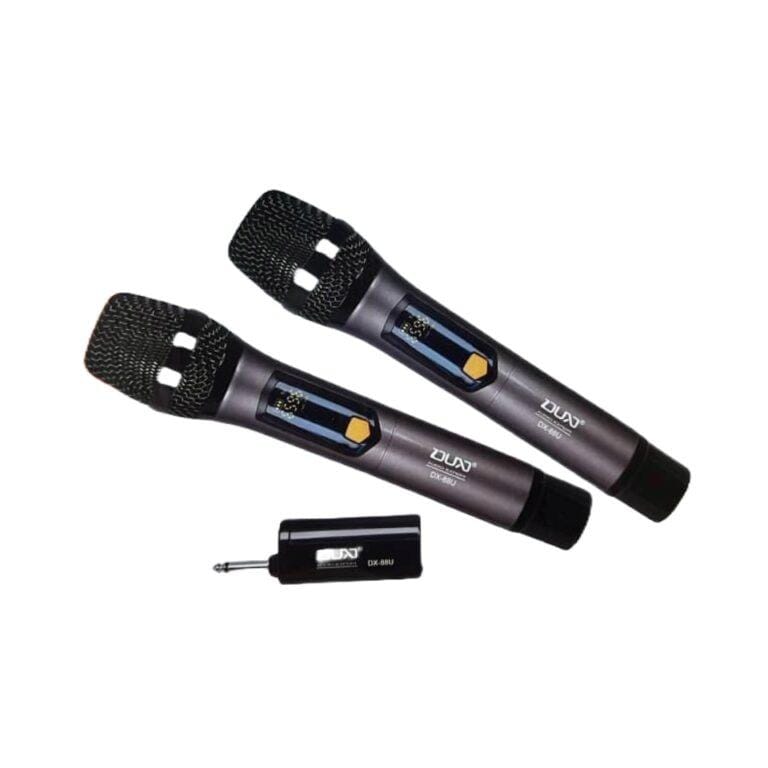 Dux DX-88U Professional UHF Wireless Microphone System with Receiver – Dual Handheld