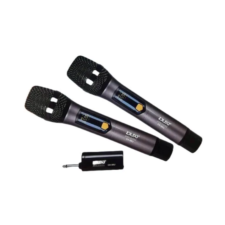 Dux DX-88U Professional UHF Wireless Microphone System with Receiver – Dual Handheld