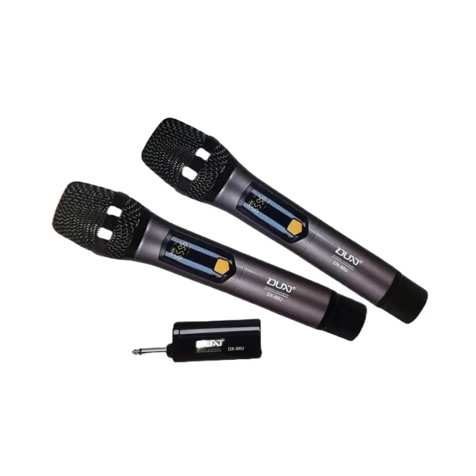 Dux DX-88U Professional UHF Wireless Microphone System with Receiver – Dual Handheld