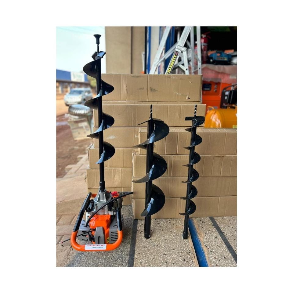52CC 2-Stroke Gas Post Hole Digger | Professional Auger With 3 Drill Bits | For Fencing, Planting, Landscaping