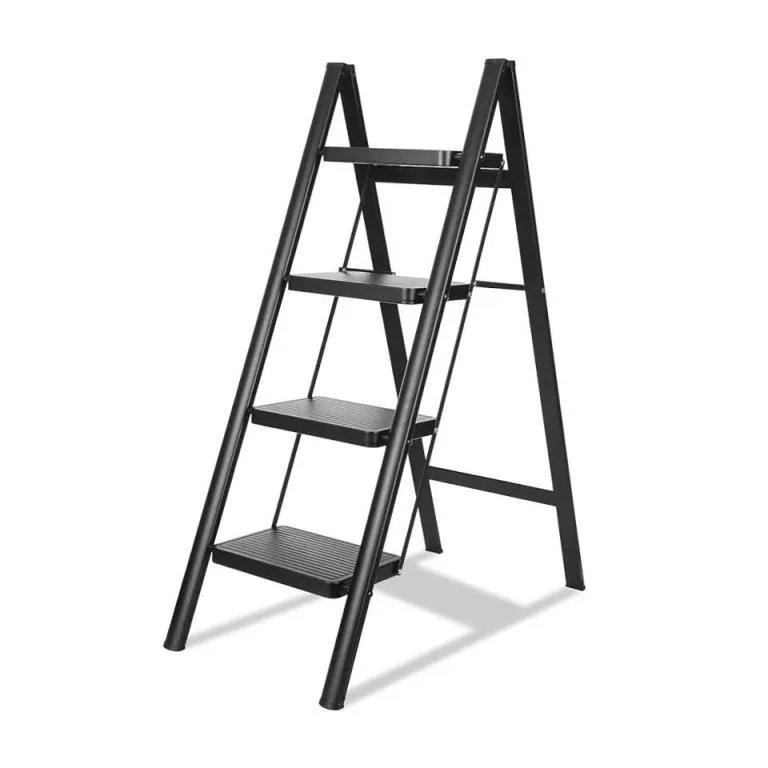 4-Step Folding Stepladder – Slim, Non-Slip, 150kg Capacity