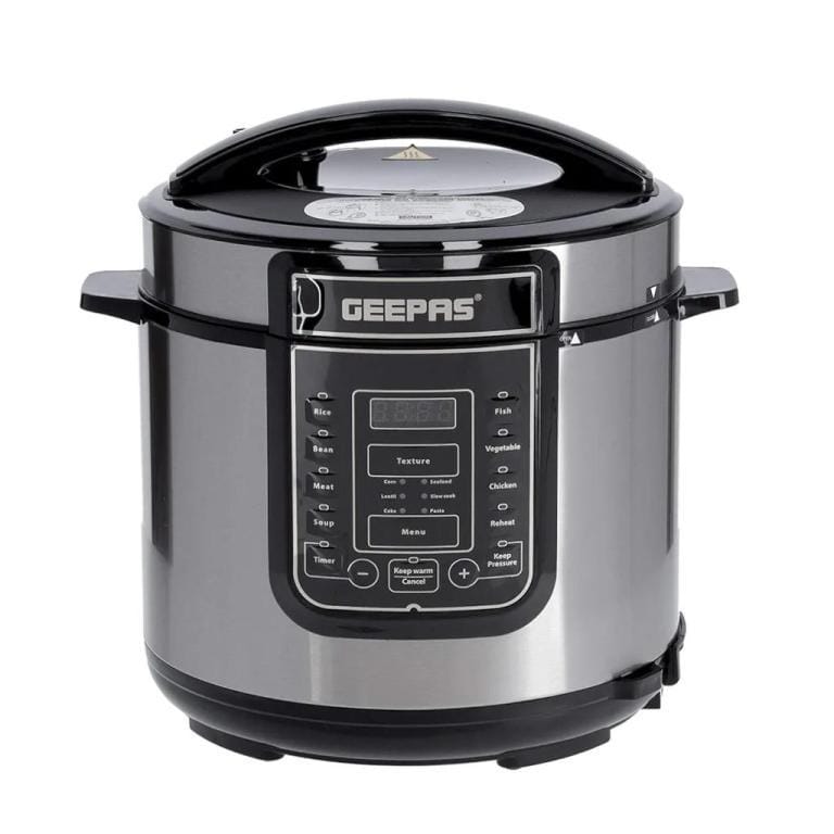 Geepas GMC5326N 6L Electric Pressure Cooker & Digital Multi-Cooker, 1000W, 14 Smart Programs, LED Touch Display